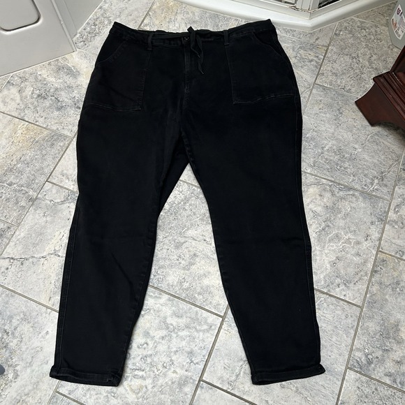 Judy Blue Black Jogger Jean Hi-Rise Drawstring Plus Size 24W Style #88700 - Picture 4 of 5